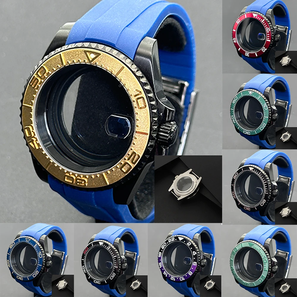 Inserto de bisel de cerámica GMT Master para 40mm NH34 NH35 NH36 NH38 Miyota 8215 con correa de cristal de zafiro rango de yate de esfera 28,5