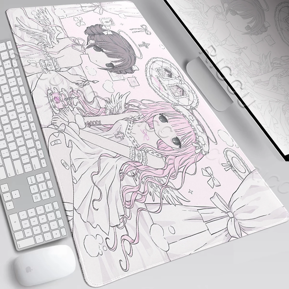 لوحة ماوس كبيرة بتصميم قلب فتا - مراجعة Pc Gaming Pink وسعره