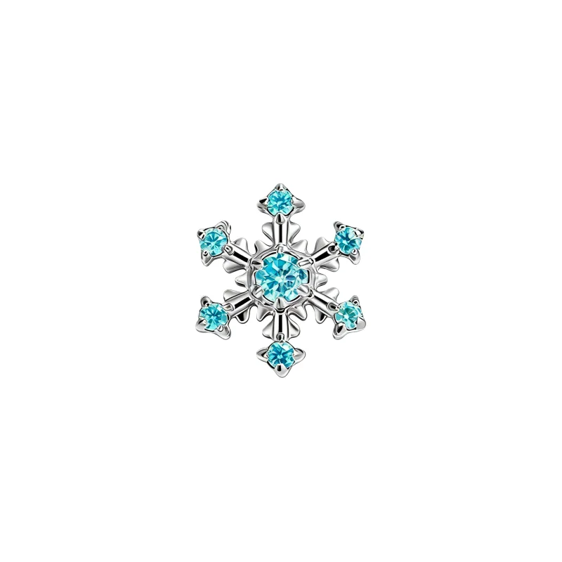 F136 Titan Schneeflocken-Lippenpiercing-Ringe 16G Runder Zirkonia-Labret-Nasenstecker Tragus-Helix-Knorpel-Ohrring Schmuckzubehör – Detail 7