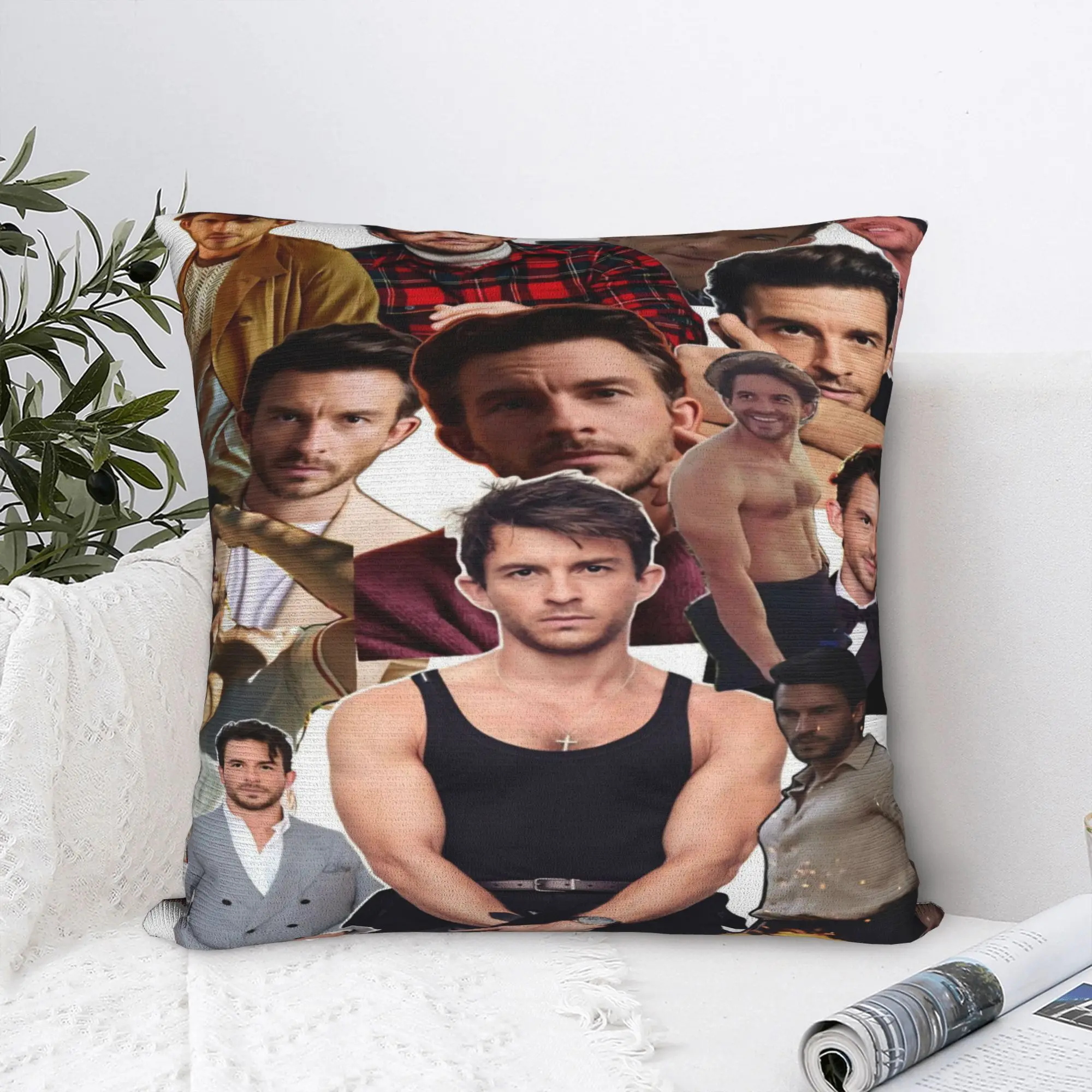 Jonathan Bailey Actor Square Pillow Covers Polyester Living Room Comedy Cushion Cover Cute Home Decoration Pillow Cover 45*45