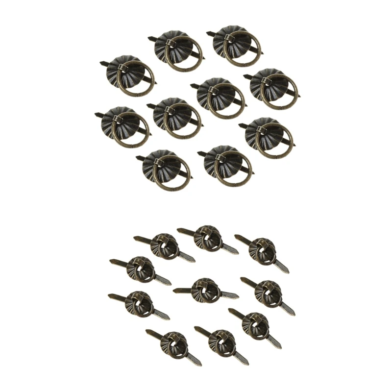 10 pièces couleur Bronze vert anneau broche poignée tiroir armoire bureau tirer bouton meubles livraison directe