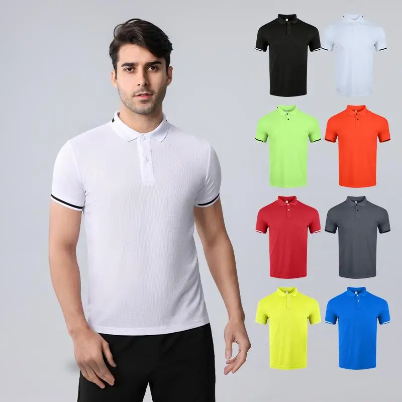 From Kids to Adult Size Sports Polo Shirt Solid Color Plain Fitness Workout Quick Dry Polo T-Shirt Training Polo Collar TShirt