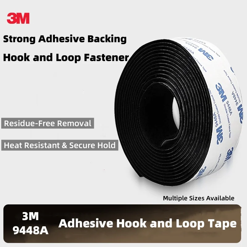 3M Adhesive Hook and Loop Tape - High Strength Sticky Fastener for Screen Windows, Car Mats & Multi-Surface Mounting view 2