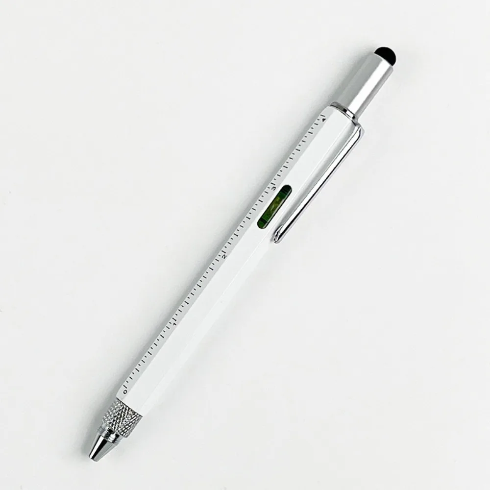 Refillable Ballpoint Multi-tool Pen Metal Construction Spirit Level Touch Screen Stylus Technical Ruler Touch Screen