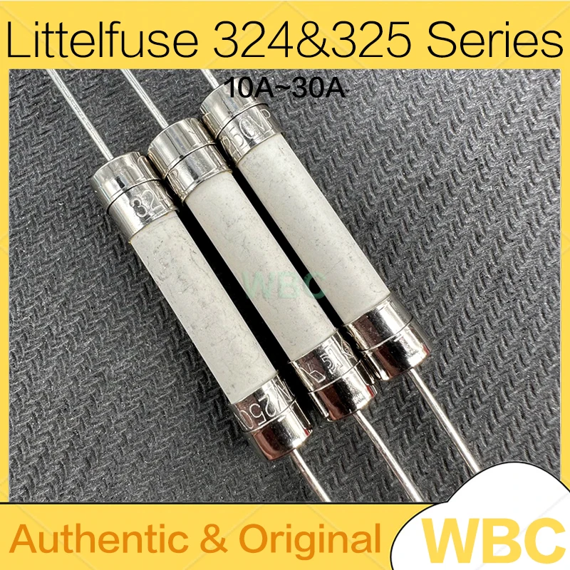 5Pcs 6.3x32mm 3AB Axial Lead Ceramic Fuse 10A 12A 15A 20A 25A 30A 250V 6x30mm Fast Acting Slo-Blo Fuse Littelfuse 324&325 Series