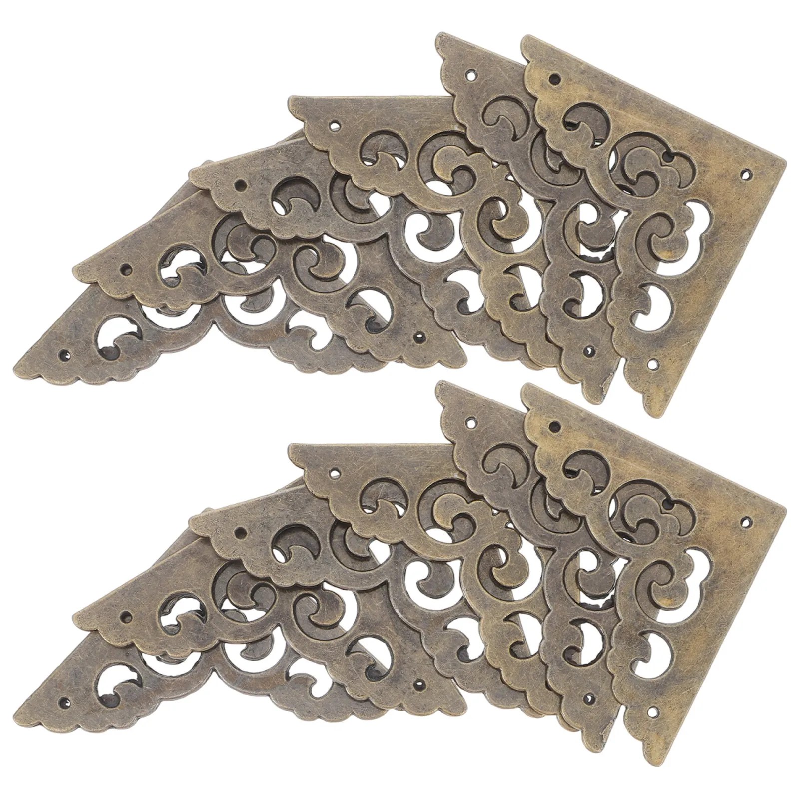 12Pcs Vintage Decorative Bronze Corner Protectors Classic Metal Corners for Wooden Edge Guards Corner Protector