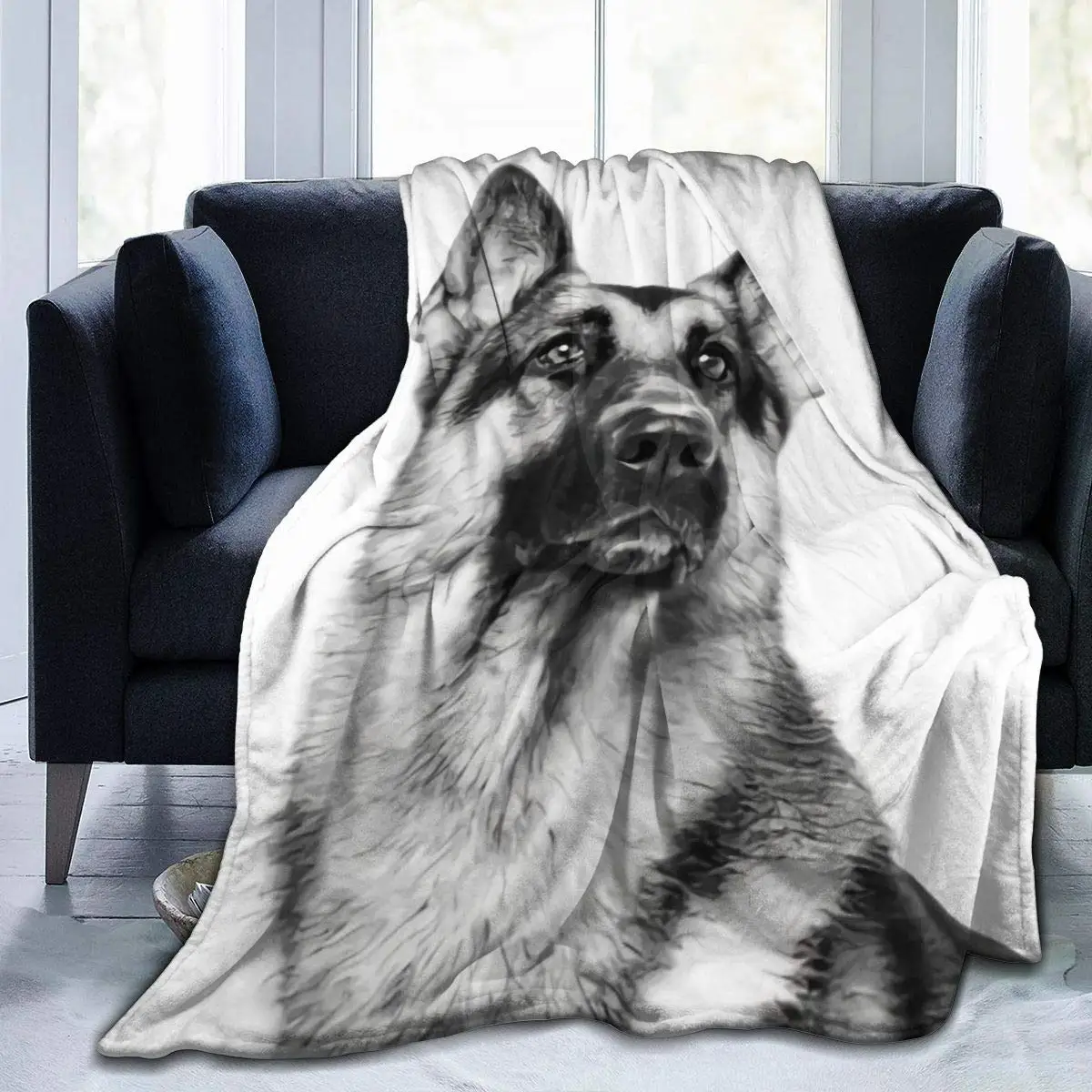 German Shepherd Blanket Dog Flannel Throw Bed Blankets Cozy Lightweight Soft Bedspreads Bedding for Sofa Couch Bed Home Decor