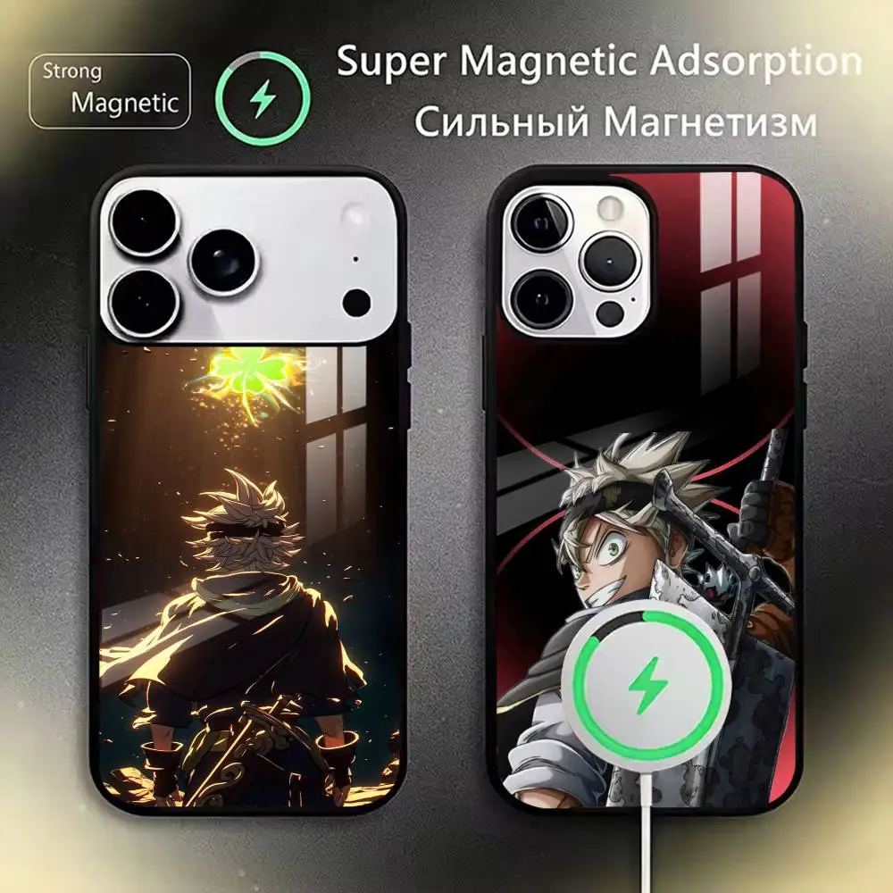

Black Clover Asta Phone Case For iPhone17,16,15,14,13,12,11 Plus,Pro Magnetic For Magsafe Wireless Charging