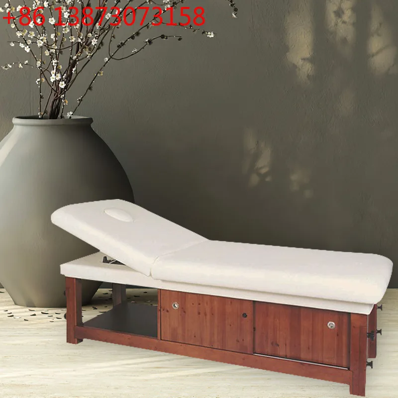 

Электрическая косметическая кровать из цельного дерева, специальная высококачественная складная кровать для массажа всего тела, спа-салона