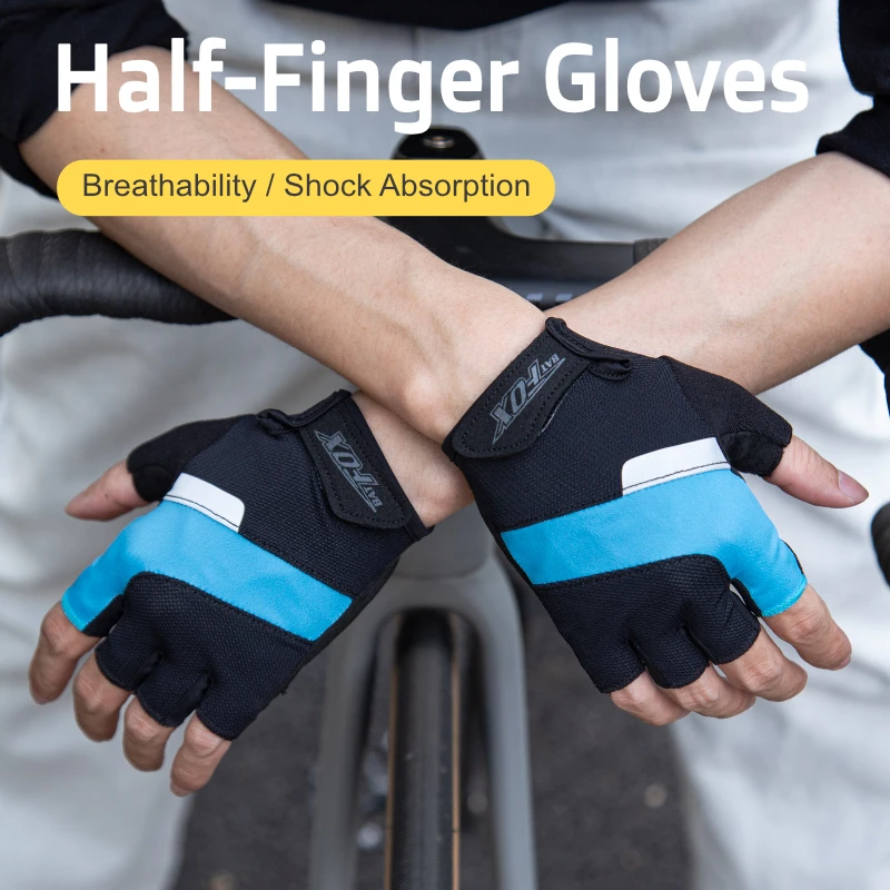 BATFOX Cycling Sports Gloves Half Finger Men Women Summer Thin Breathable shock-absorbing Road Mountain Bike MTB Bicycle Equip