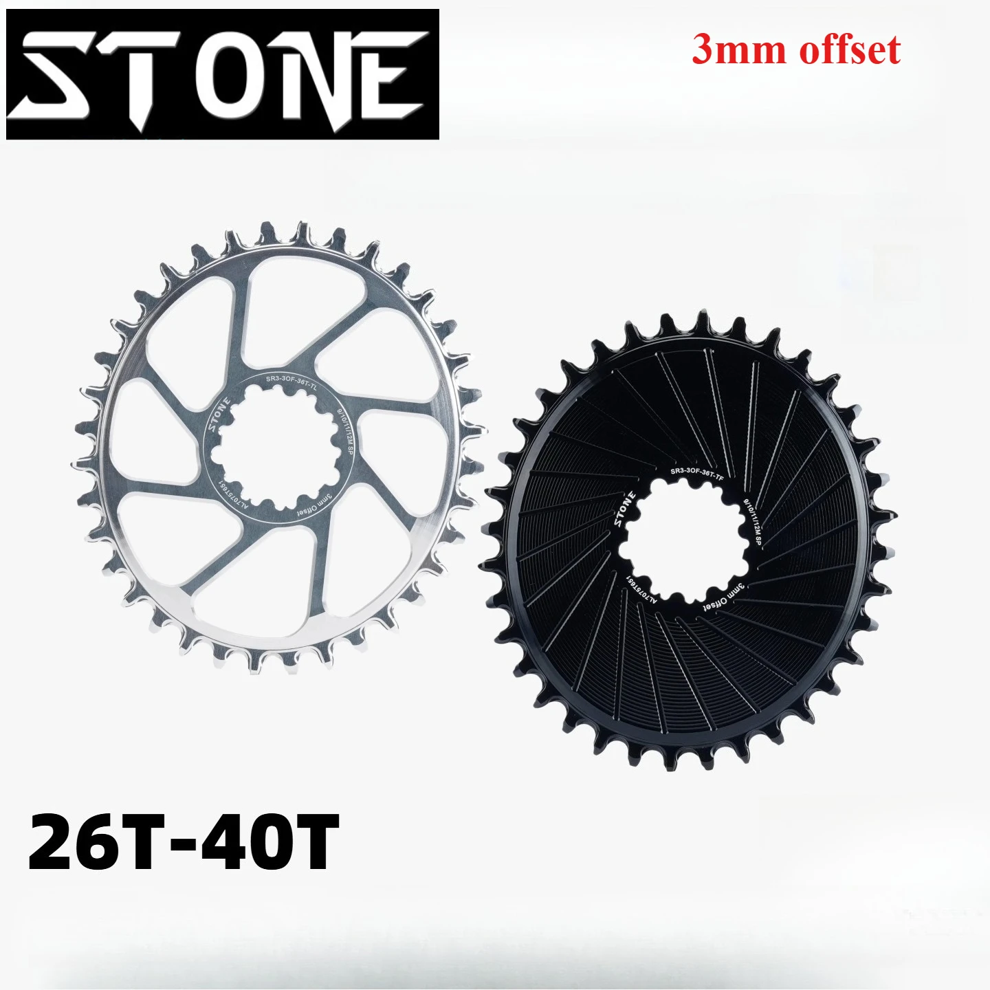

Stone Bike Chainring 3mm Offset Direct Mount Round forX9 X0 XX1 X01 Boost 148mm aero 3 pins