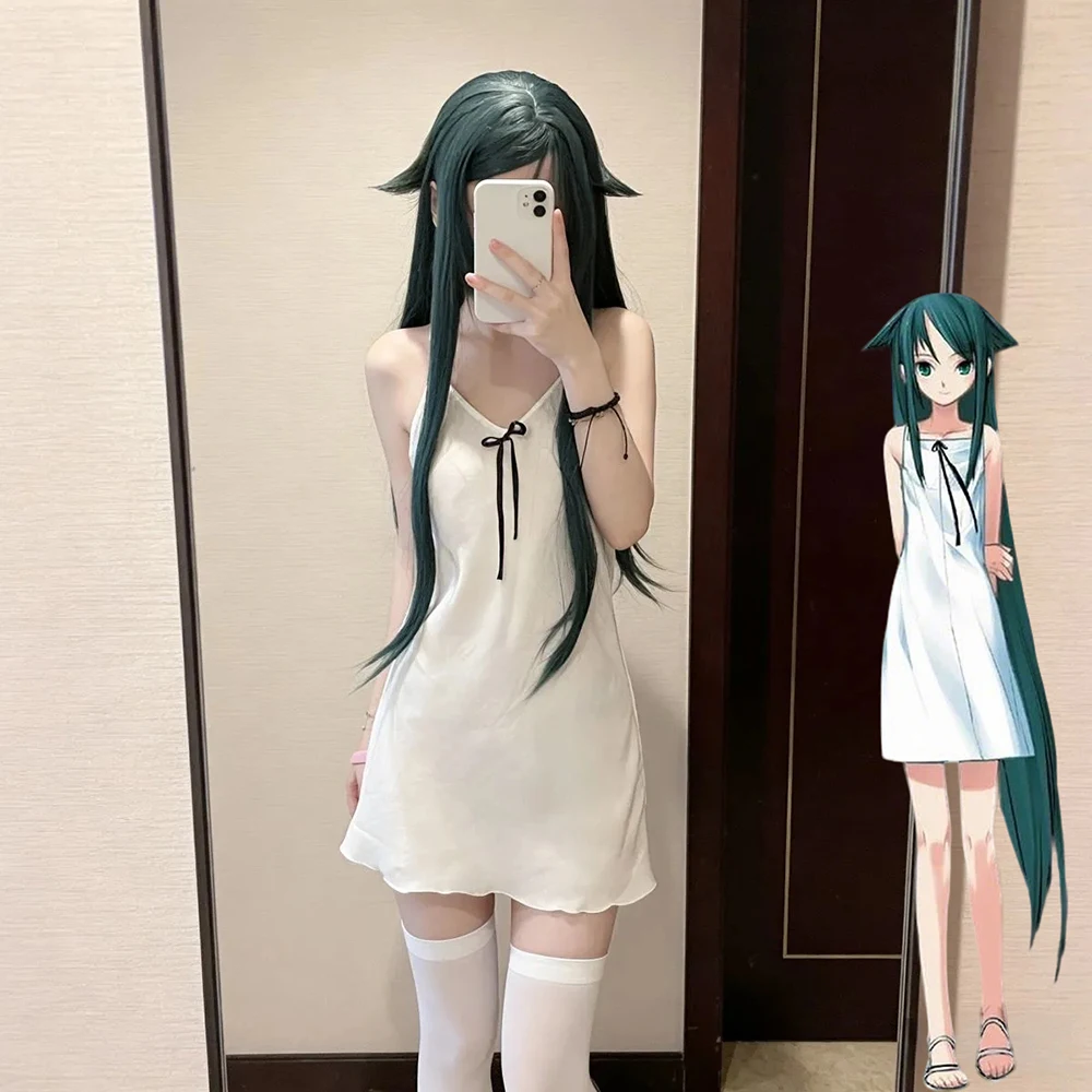 Anime The Song of Saya Saya Cosplay Kleid Kostüm Damen Weißes Camisole-Kleid Sommer-Nachthemd Karnevalskleidung