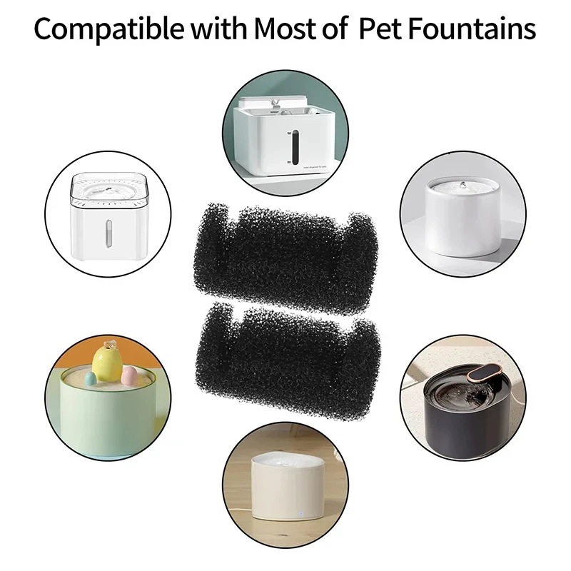 10/4/1Pcs Pet Drinking Sponge Filter Water Dispenser For Cats And Dogs Healthy Sponge Filter Pet Drinking Fountain Accessories