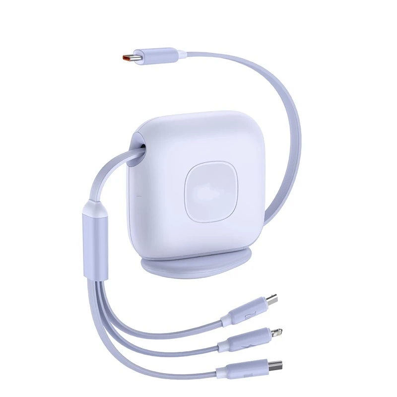 Traction Retractable Three-In-One Flash Charge Notebook Phone Tablet Fast Charge 100W Charging Cable