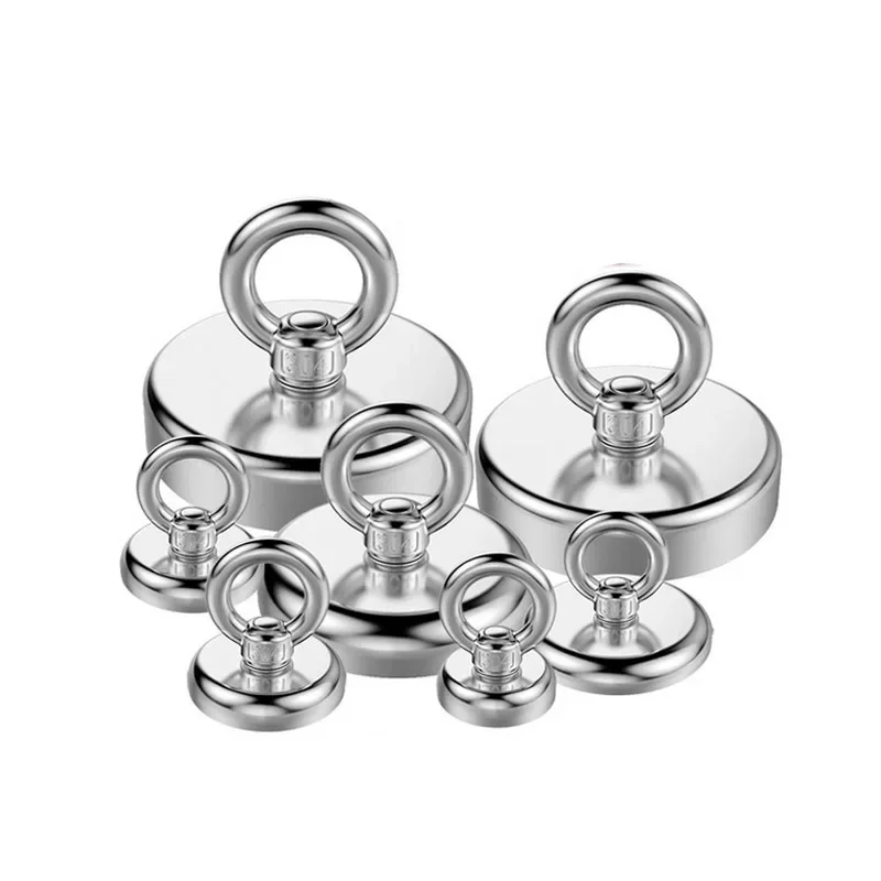 Multifunctional Super Strong Neodymium Fishing Magnet Hook Heavy-Duty Magnet with Countersunk Hole Ring Powerful Fishing Magnet