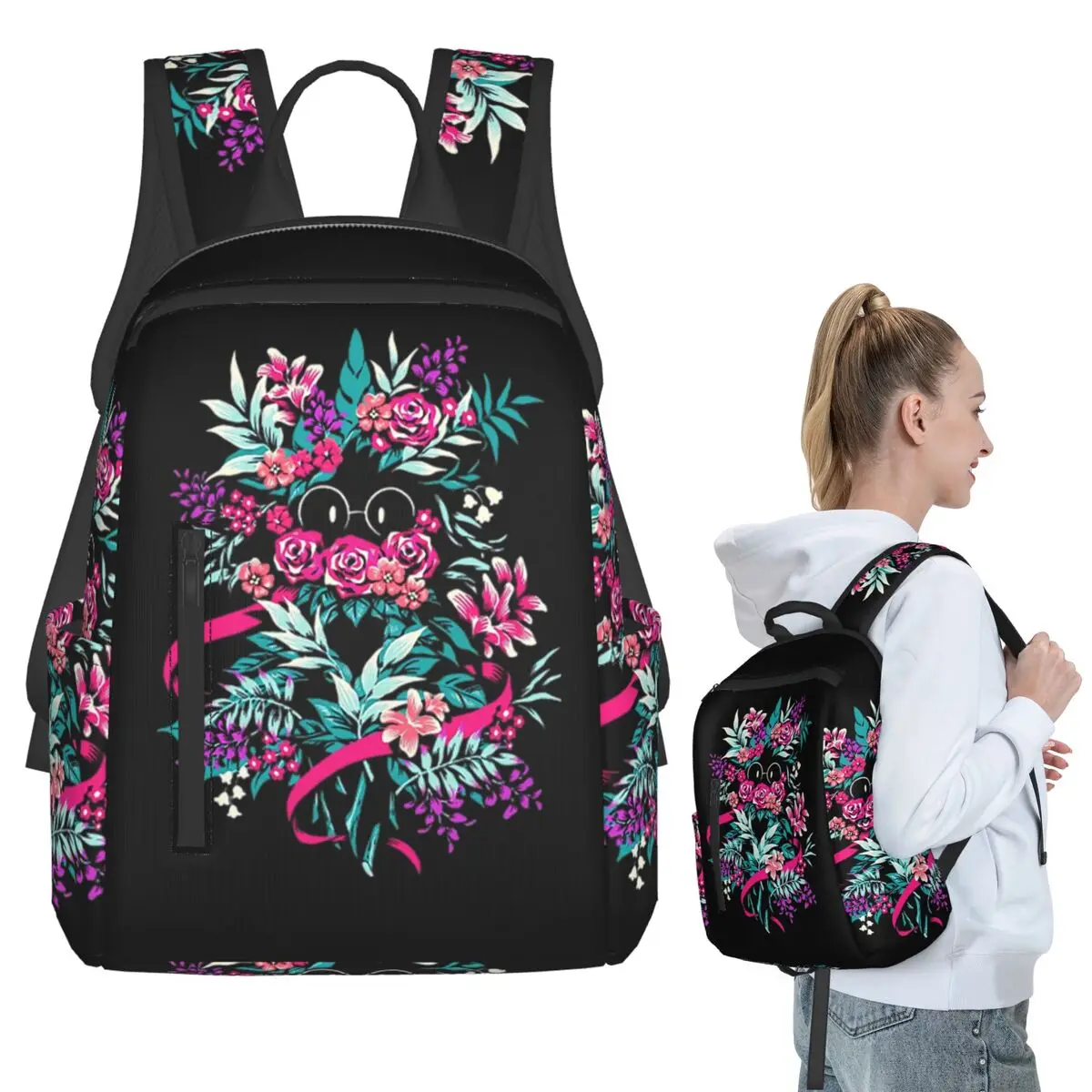 

Deltarune Spamton Merch Ralsei Floral Backpack Student BookBag Kids School Bag Computer Shoulder Bags Boys Girls