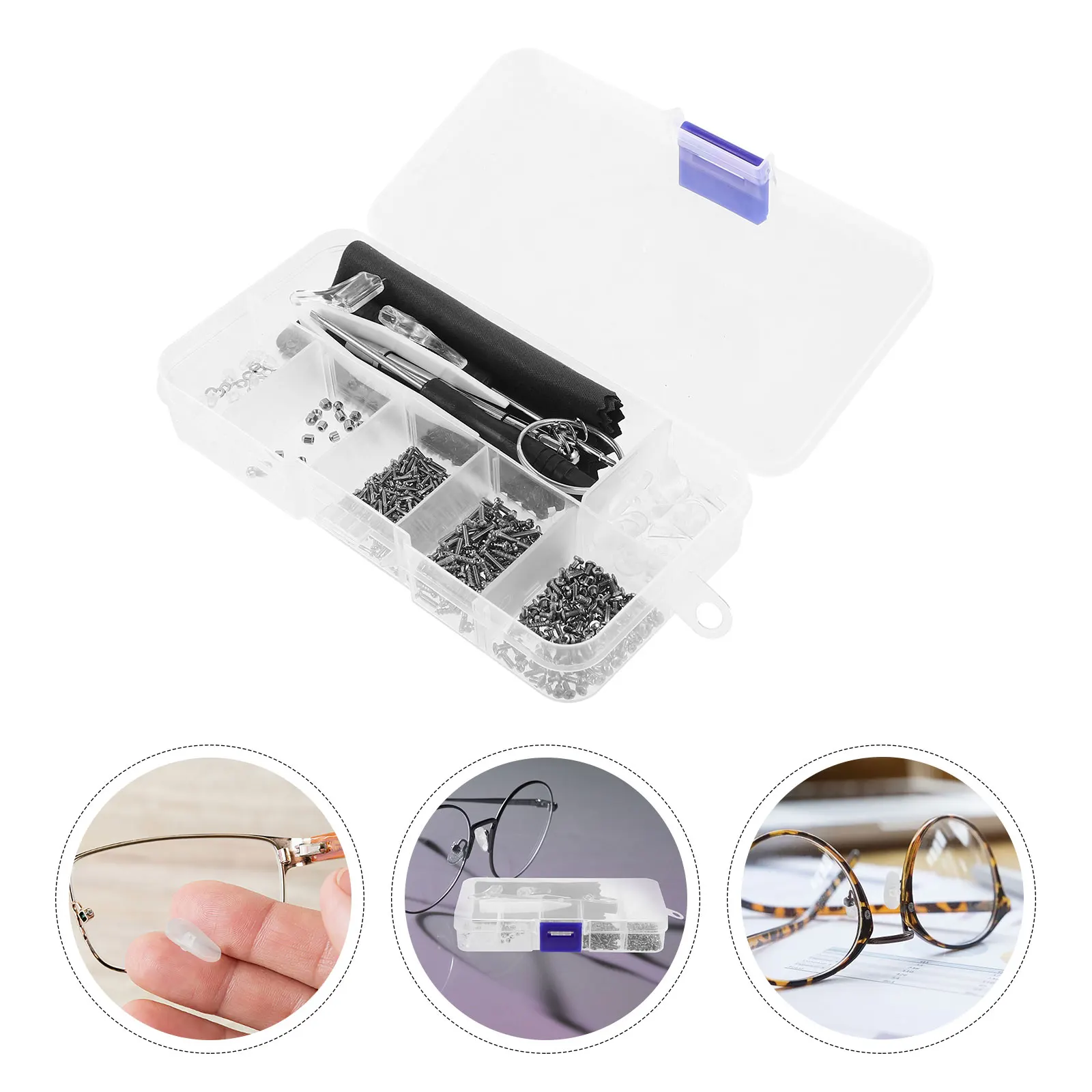 

Glasses Repair Tool Set Eyeglass Tools Adjustment Kit Eyewear Parts Fixing along with