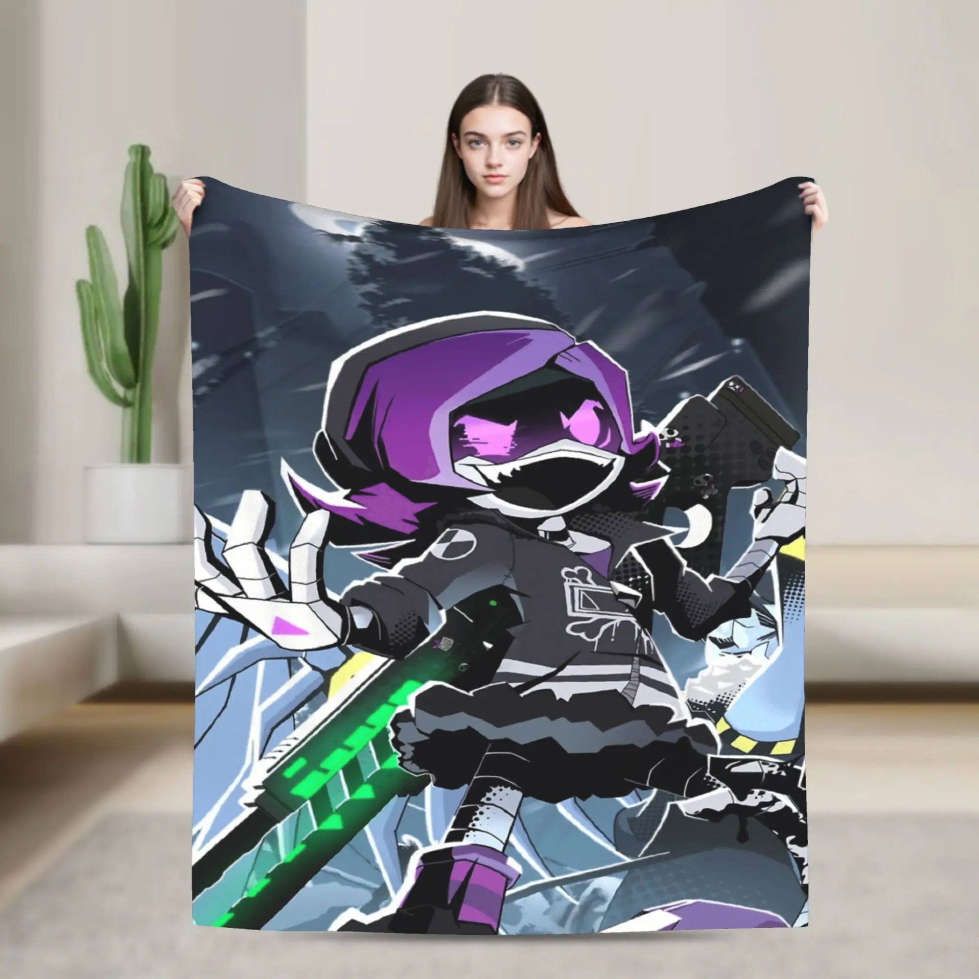 

Murder Drones Flannel Blanket Autumn Warm Throw Blanket for Child Living Room Print Bedspread Sofa Bed Cover