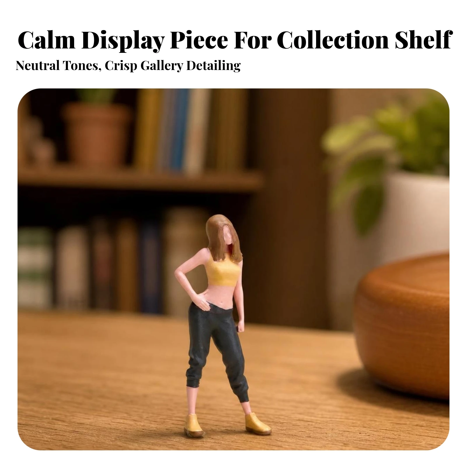 Miniature Woman Figure 1/64 Scale Female Figure Hand-Painted Figurine Realistic Woman Figurine Collectible for Hobbyists