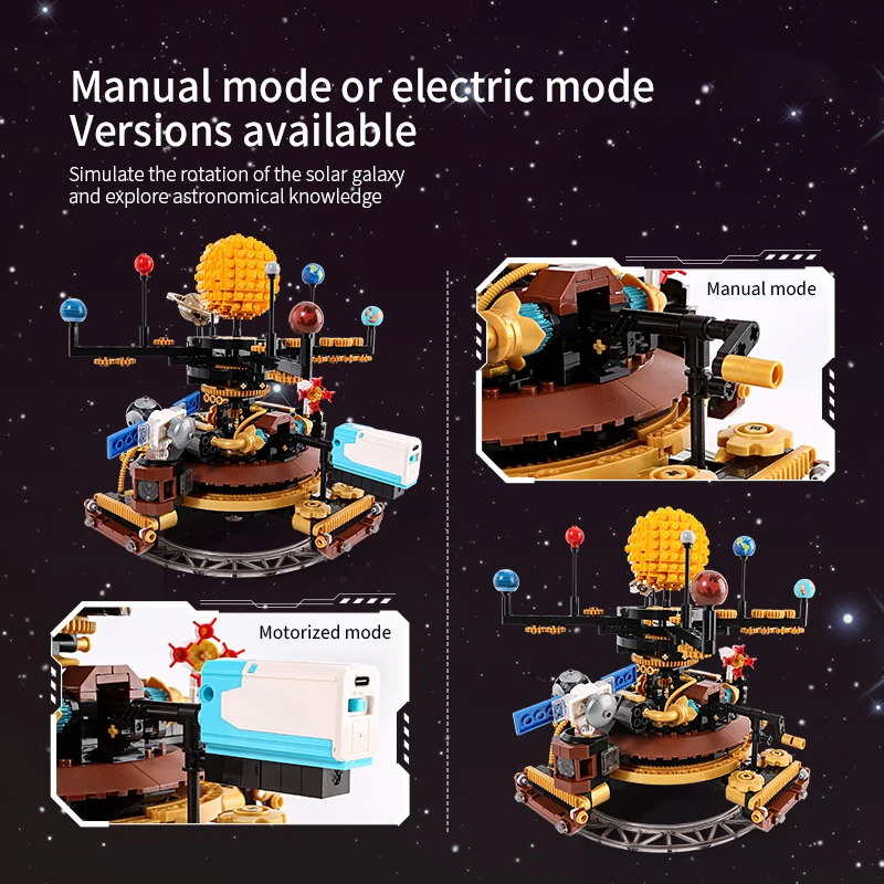 946 PCS 전기 태양계 지구 블록, 창의적인 홈 데코 모델 조립 장난감, 교육용 장난감, 생일 선물