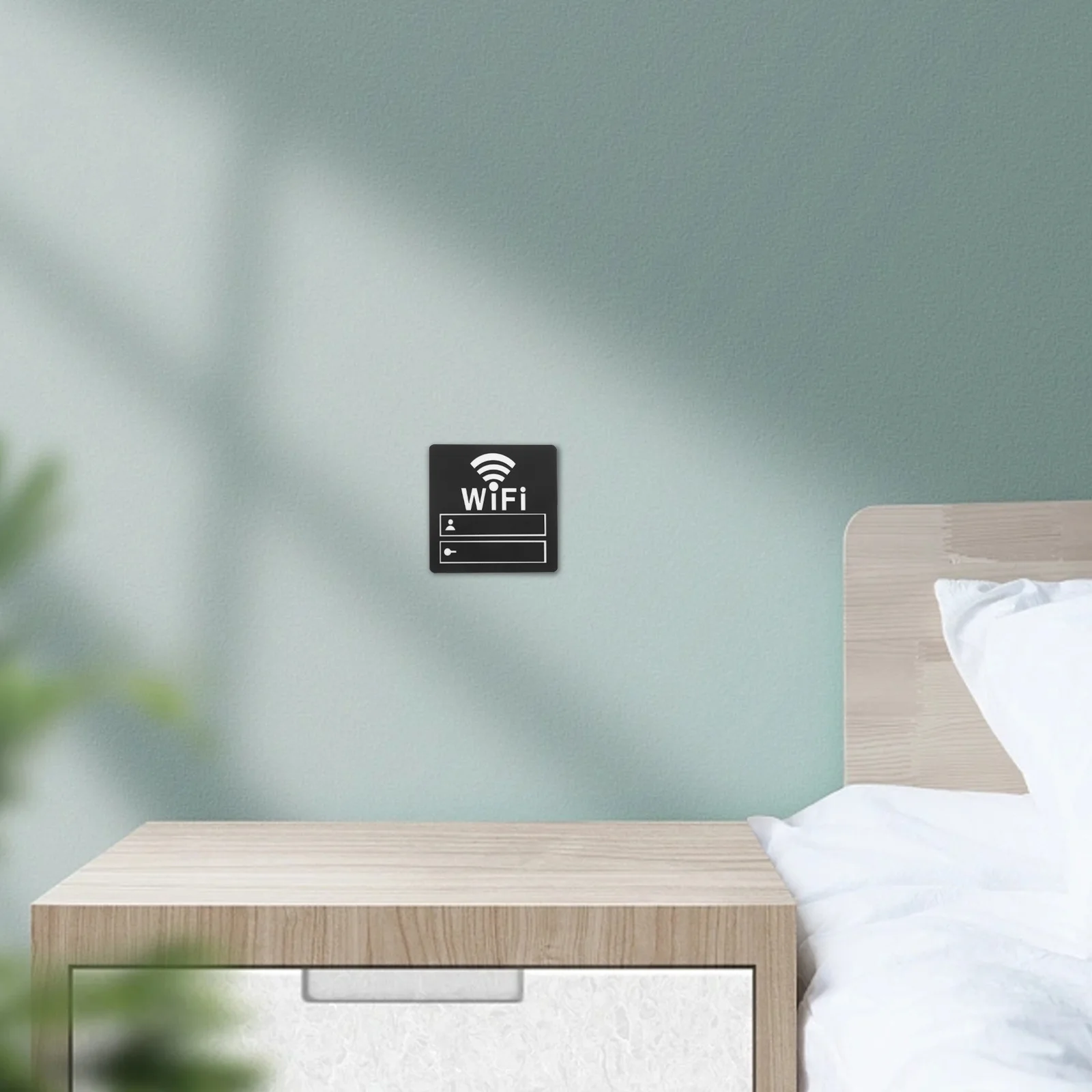 مرآة الجدار ملصق واي فاي كلمة المرور تسجيل الاكريليك مقاوم للماء Hd سطح عاكس لمطعم مكتب صالون تجميل ديكور المنزل