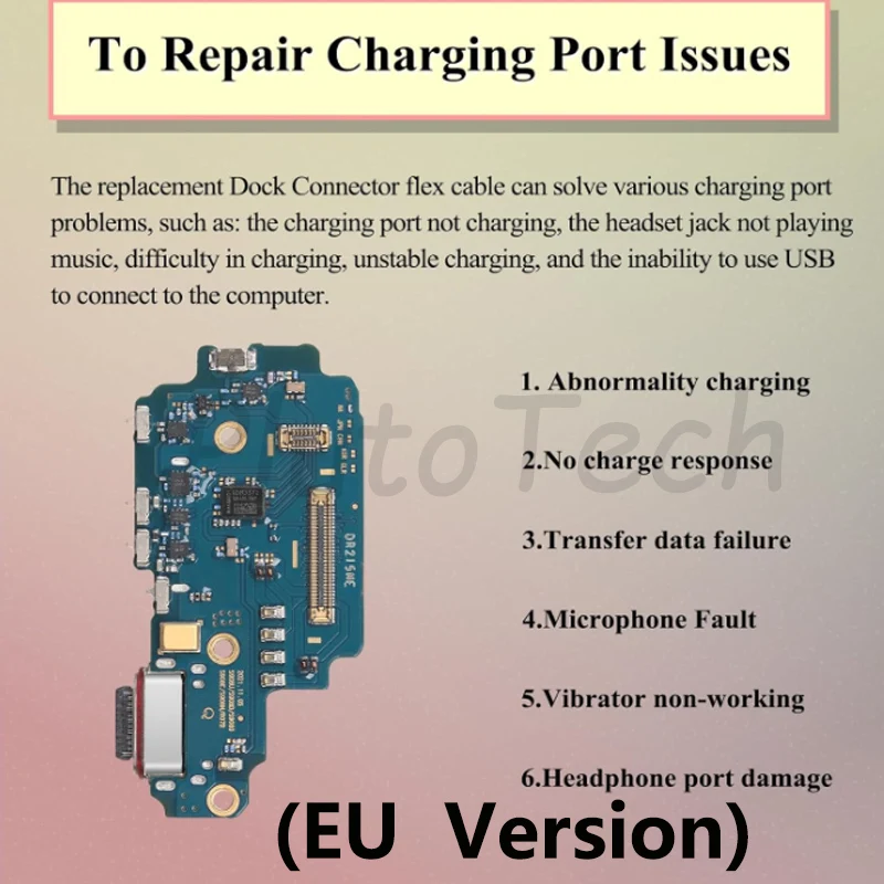1 Pieza Cable Flexible de Puerto de Carga para Samsung S25 S24 S23 S22 S21 PLUS FE Ultra, Conector USB Dock, Placa 4