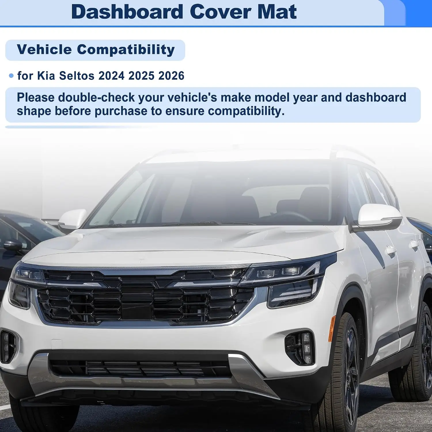 Flannel Dashboard Cover for Kia Seltos 2024 2025 2026 Interior