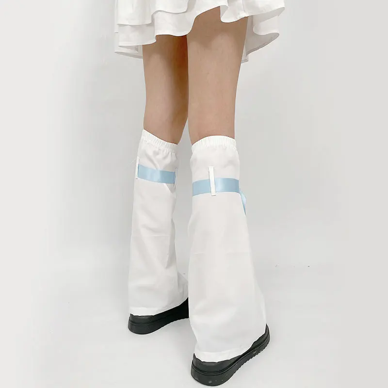 Spring Color White And Black Fashionable Popular Trend Women Soft Leg Warmmers With Bandages Two Cute Wings Pattern Printed