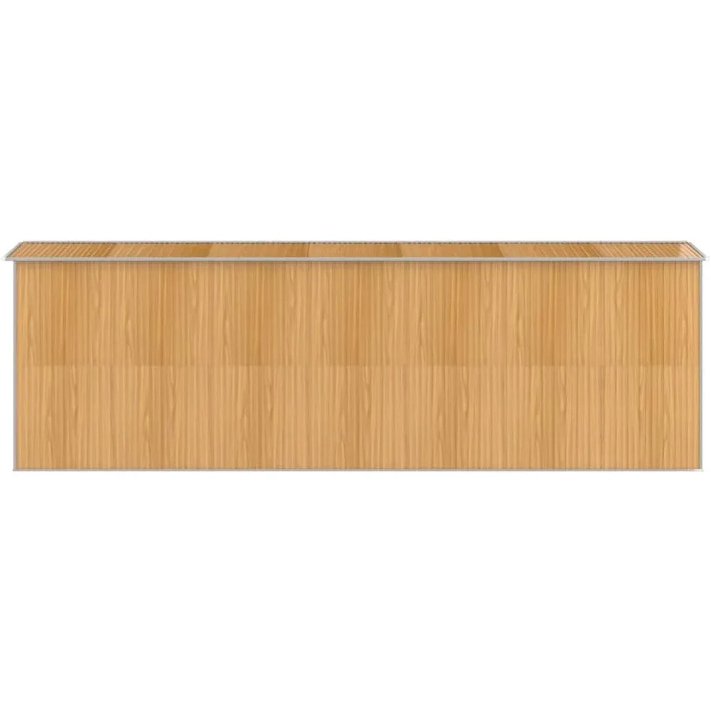 منزل جاهز، سقيفة حديقة واسعة - بني فاتح، فولاذ مجلفن - رائعة للأدوات الخارجية وأساسيات حمام السباحة والحديقة #5