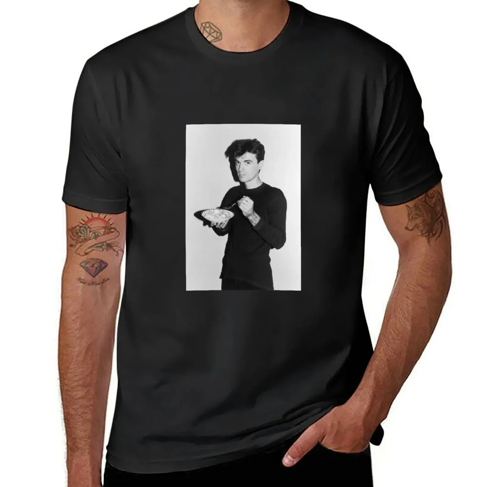 

David Byrne eating cereal T-Shirt graphic shirts man clothes vintage anime shirt boys animal print mens funny t shirts