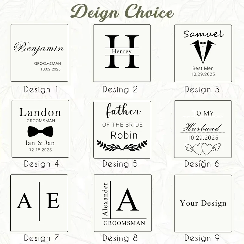 無料パーソナライズされたカフスボックス彫刻木製カフス記念日ギフト夫へのクリスマスギフト結婚式のカフス男性用