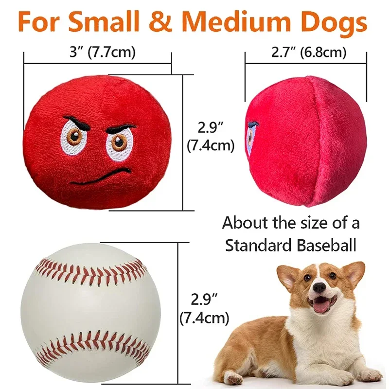 SChitec Dog Toy Play Squeakers Ball Chewing Toy Fetch Bright Balls Dog Supplies Puppy Popular Toys Interactive Dog Supplies 
