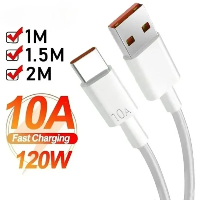 

Universal New 1M/1.5M/2M Fast Charging Cable 120W 10A USB Type C Cable For Xiaomi Smasung S24 S23 Huawei P70 Honor Data Cord