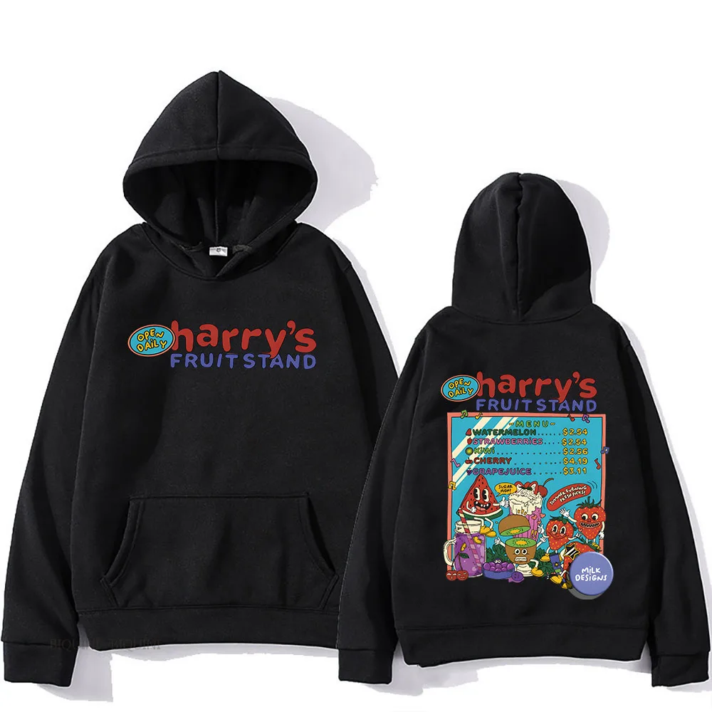 Harrys Fruit Stand Hoodies Long Sleeve Mens Casual Sweatshirts Comfortable Autumn/Winter Fleece Pullovers Male Cute Warm Clothes