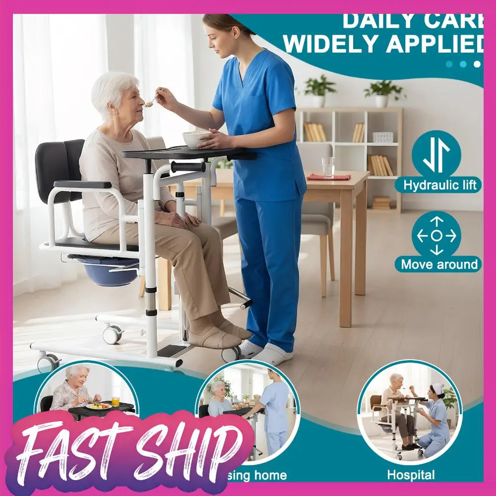 

Кресло-коляска 4-в-1 с гидравлическим подъемником для ног, колесами и встроенным судном для парализованных пациентов, оборудование для обеспечения безопасности