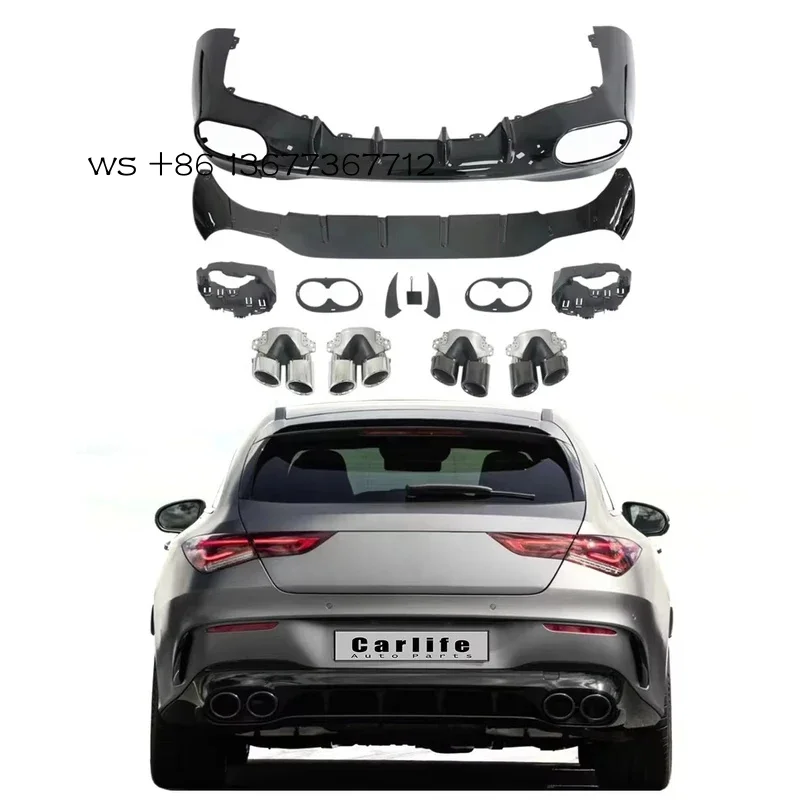 

CLA45 Look Parts W118 CLA 2019-2023 Year Upgrade CLA45 Rear Diffuser and Pipes