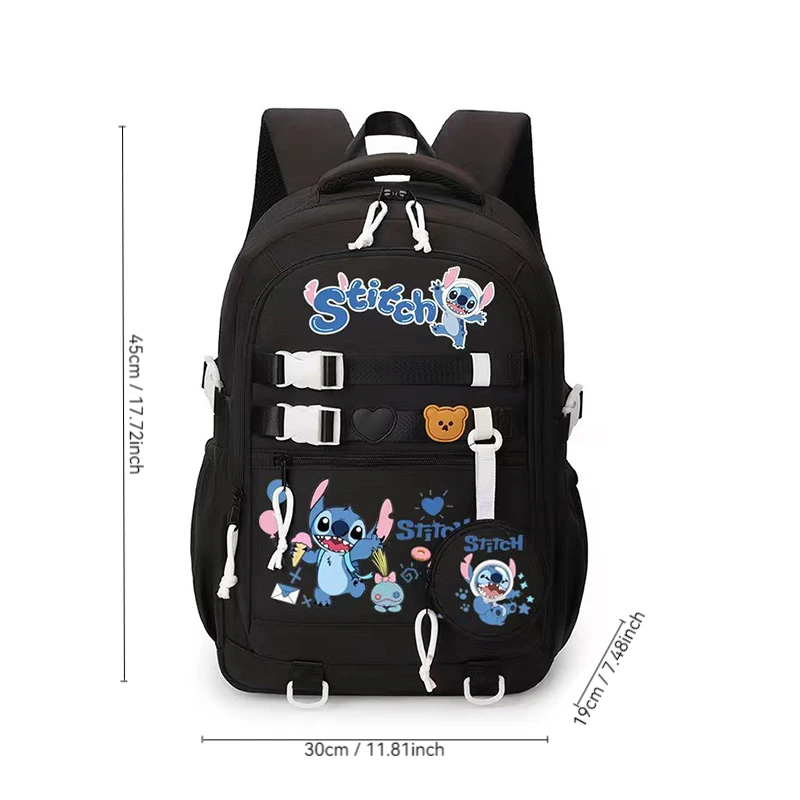 Disney Stitch Backpack Children Lovely Schoolbag  Student Multifunctional Kawaii Backpacks Large Capacity Waterproof Backpack image 6