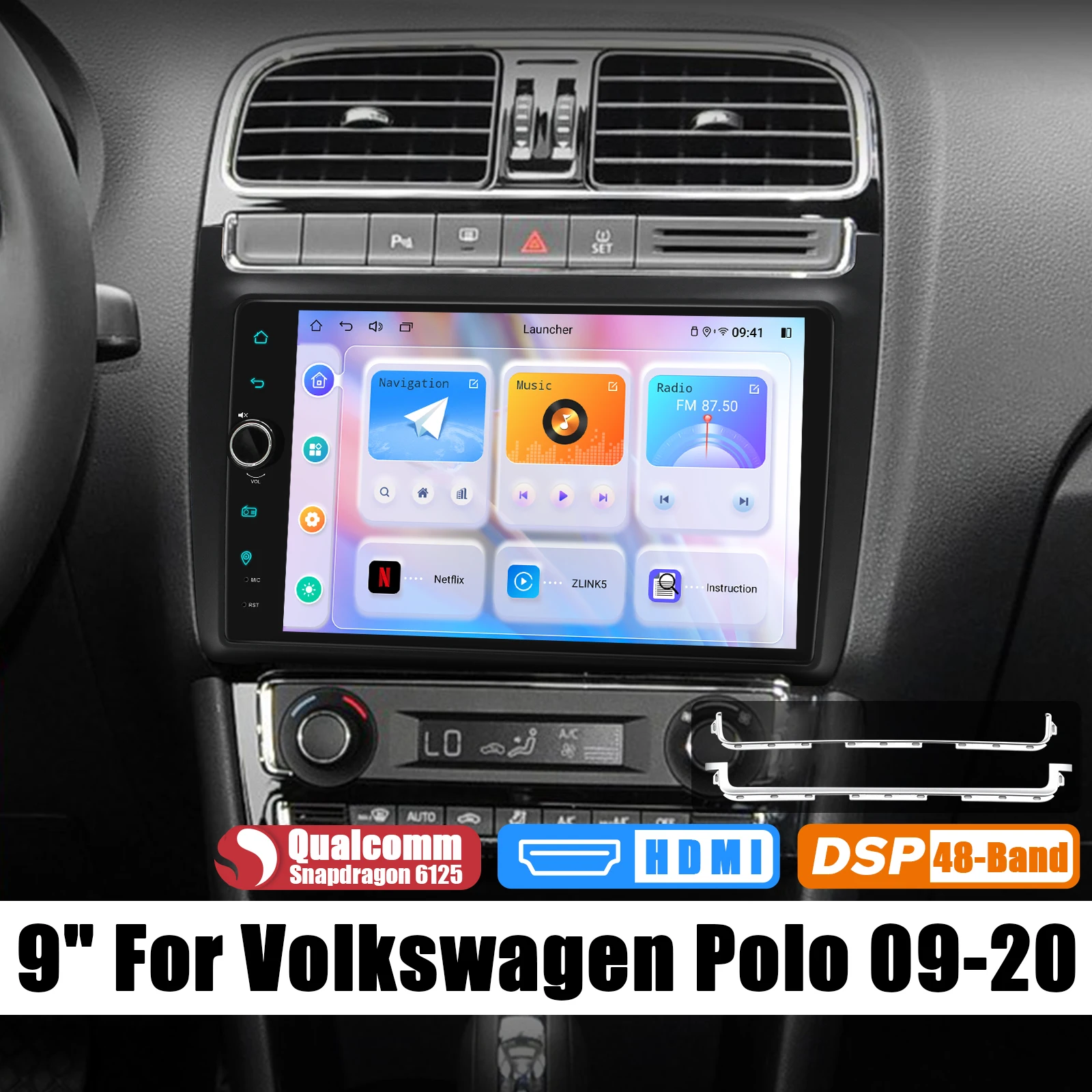 JOYFORWA 9 Inch Car Stereo Radio Multimedia Video Player For Volkswagen Polo 2009-2020 With Apple Carplay Android Auto