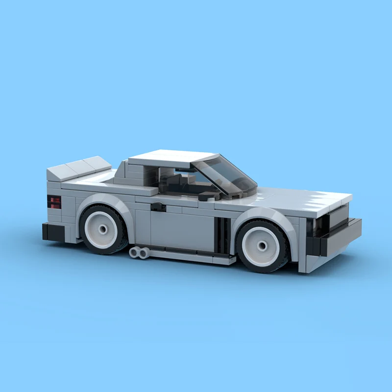 Speed Racing Car Model MOC Building Bricks Grey Compact Car Modular Technology Gifts Holiday Assemble Children Toys Suit