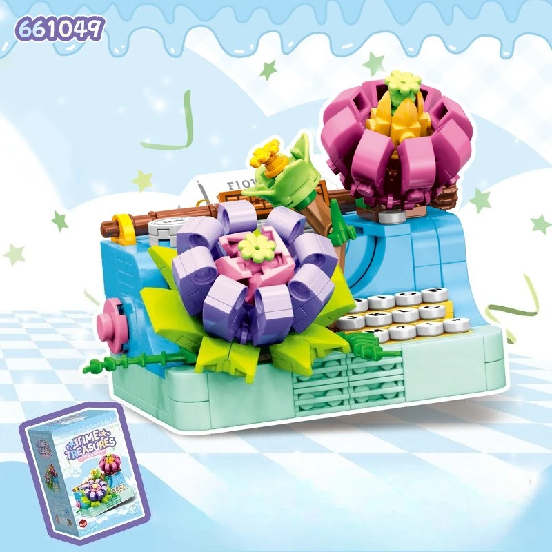 كاتبة الوقت اللبنات الرجعية الهاتف راديو الأطفال التعليمية التجمع لعبة نموذج سطح المكتب زخرفة هدية عيد ميلاد #3