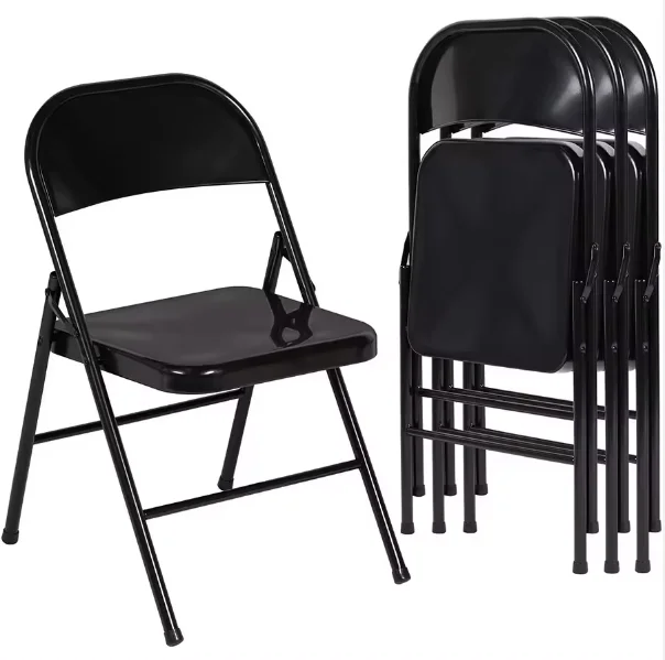 high cost performance black steel metal folding garden chair for events