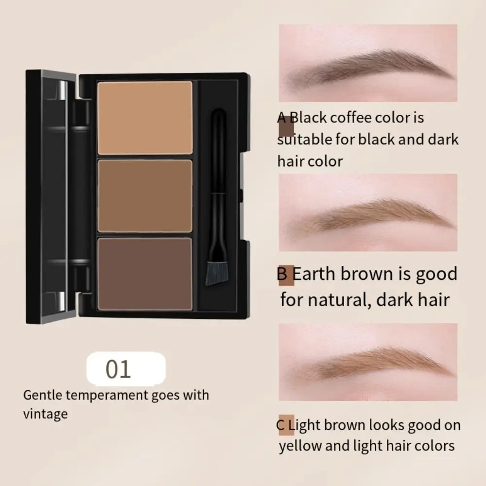 EyebloggFiller-Palette de poudre teintée imperméable pour les yeux, 3 documents, contour naturel du visage, longue durée, femmes professionnelles