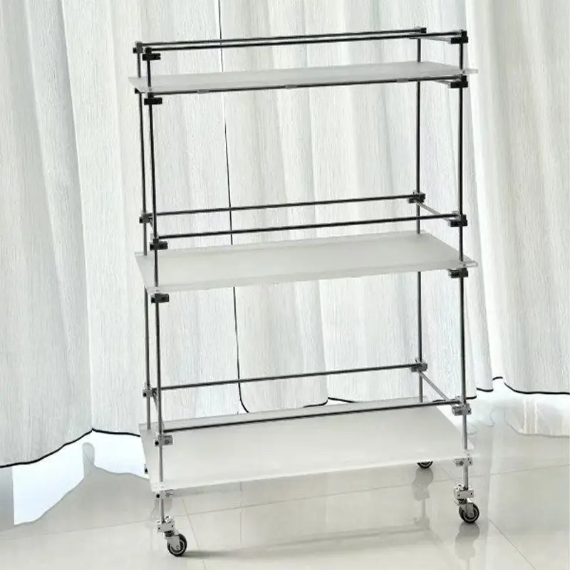 Simple and modern multi-layer shelves, saving space and easy to move