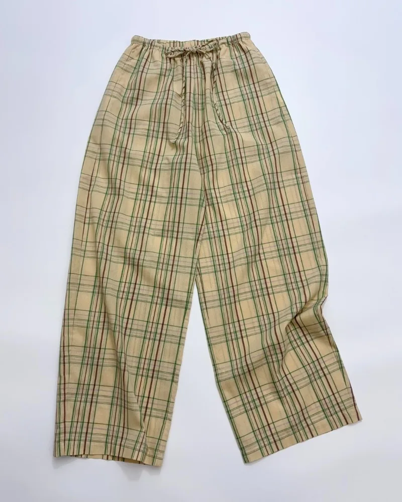 

Pure Cotton Red and Green Plaid Trousers