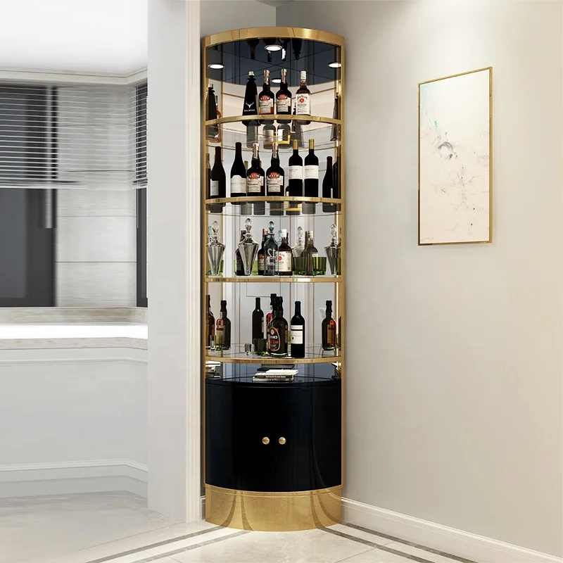 Armario de almacenamiento de vino personalizado, mueble moderno de lujo para Bar