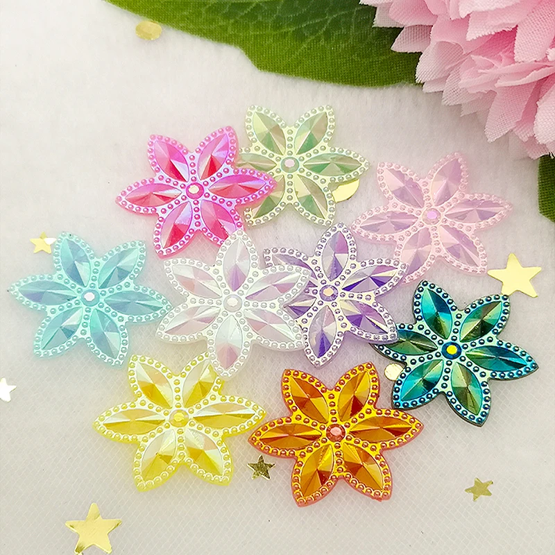 Flower Rhinestone Flatback Strass Crystal Stones for Jewelry Crafts Clothing Decorations Wedding Decoration 20pcs/lot 24mm