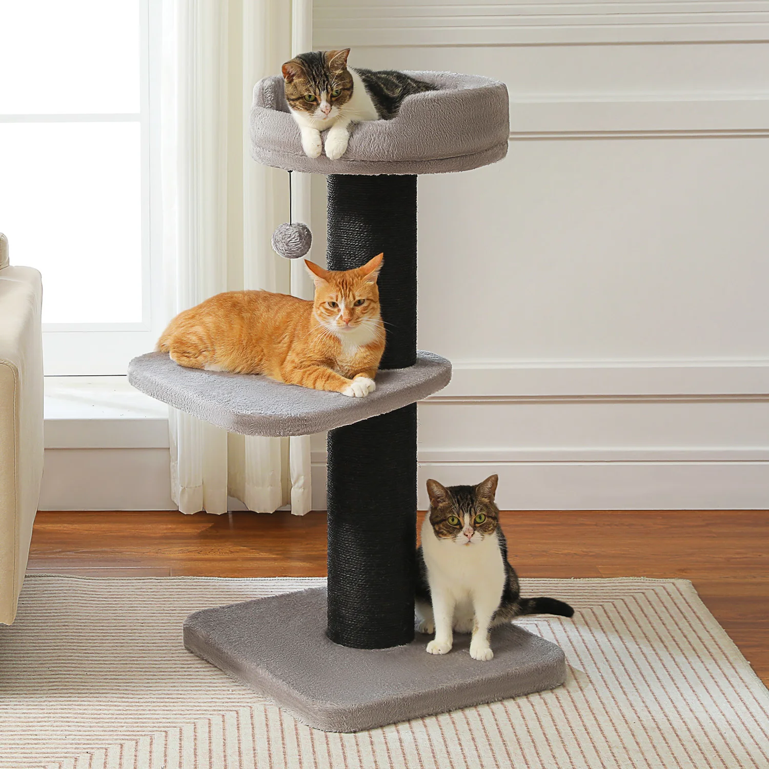 Cat Tree for Indoor Cats,Cat Scratching Post Cute with Bed,Small Cat Tree for Kitten, Cute Cat Tree Tower with Dangling Balls