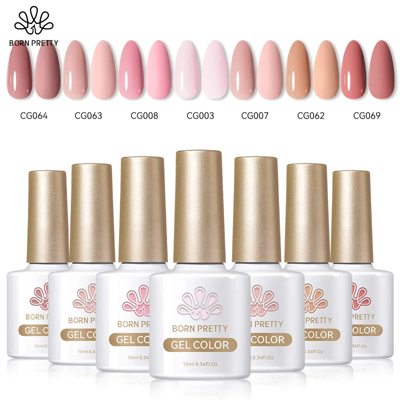 BORN PRETTY 7 pezzi Set di smalti gel per unghie Colore rosa viola Tutto per la decorazione Soak Off Gel UV Gel per pittura per manicure a lunga durata