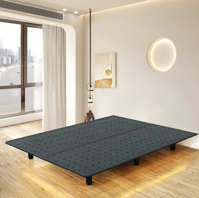 

A Foshan Factory King Size Metal Bed Frame Durable Metal Bed Base With Sensor LED Light