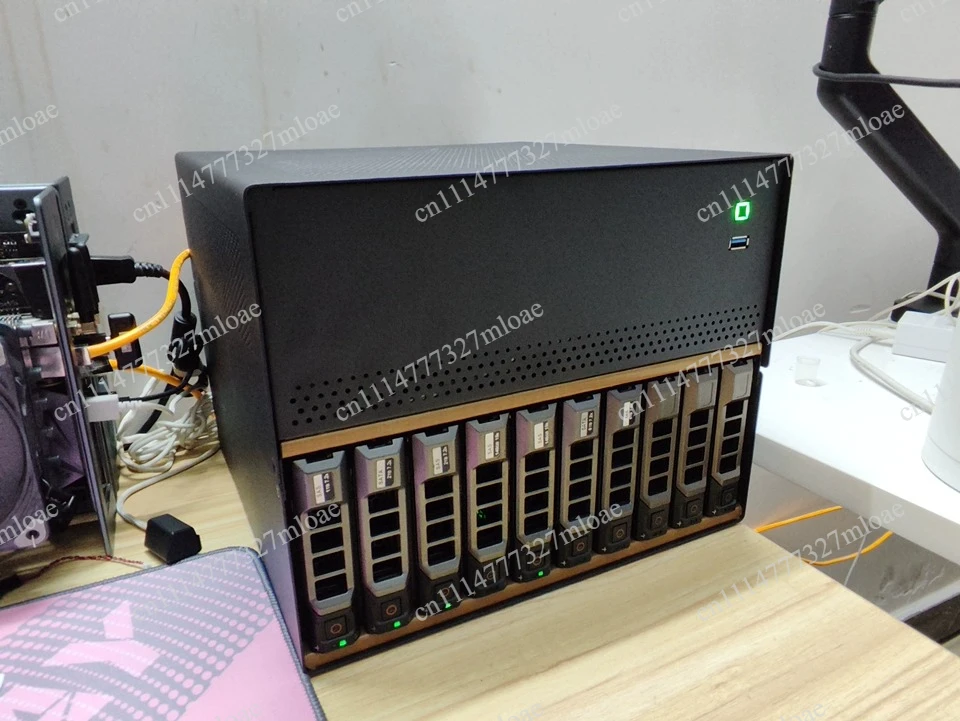 MATX NAS Case with 10+2 Disk Positions - 1U PCI-E Power Supply for DIY Network Storage